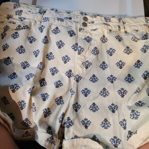 Royalty For Me Blue and Cream Jean Shorts